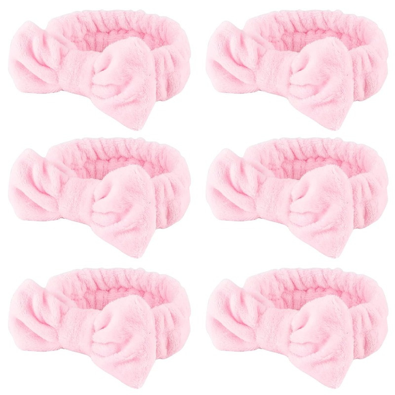 

6 Count Hairband, Hair Band For Washing Face Headband For Washing Face, Soft Microfiber Bow Headbands, Facial Headband For Skincare, Makeup Headband Soft Fleece Hairband For Face Washing Yoga Women