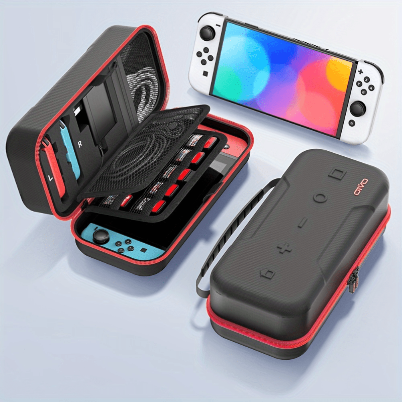 TEMU Switch用 充電収納バッグ ゲームカートリッジ OLED本体対応 多機能 耐衝撃保護ケース