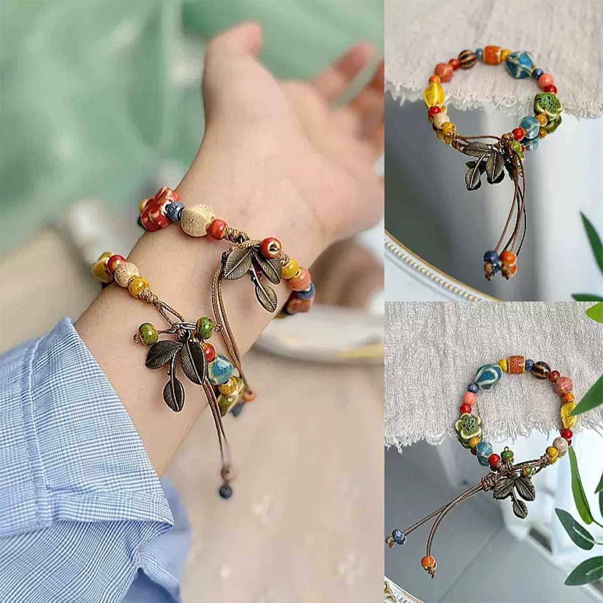 4pcs Tropical Fish Shaped Ceramic Beads for DIY Jewellery Making