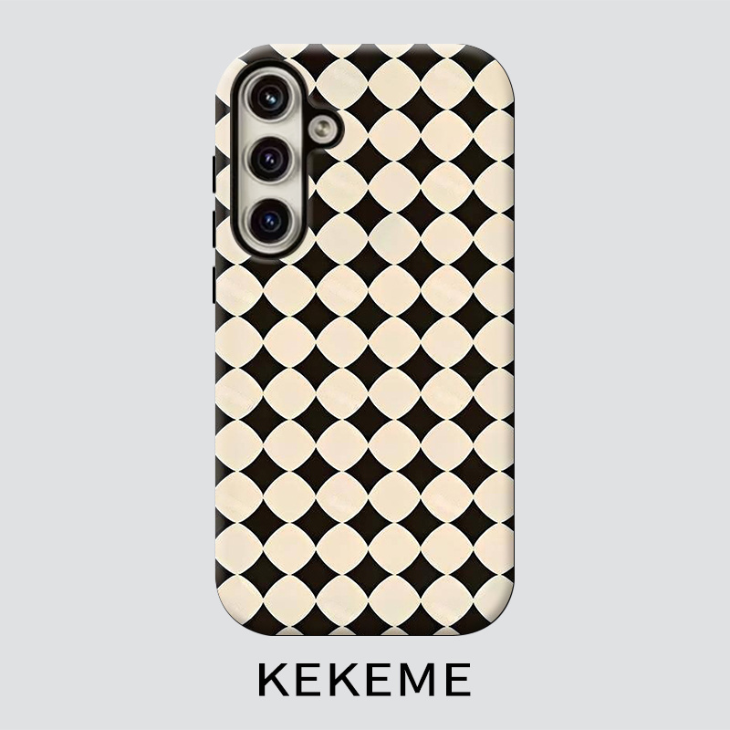 TEMU Phone Case - Kekeme Black And Cream Film 2-in-1 Suitable For Galaxy S26 S25 S24 S23 S22 S21 S21  S21 Fe Edge S20 A15 A16 A17 A23 A32 A34 A35 A36