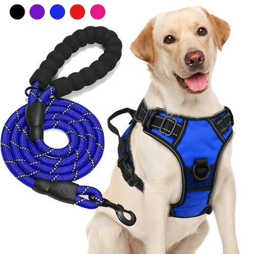 dog strap and rope set non pull adjustable reflective oxford dog strap of medium to large dog straps with free heavy 5 dog rope