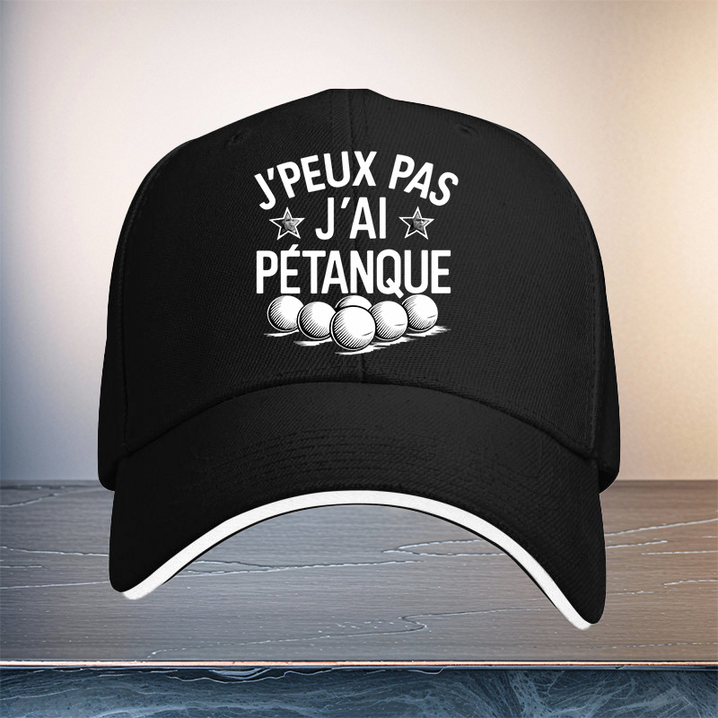 TEMU 1 pièce Casquette de baseball française " PéTANQUE" - français et pétanque, légère, convient pour cadeaux d'anniversaire, Noël, Pâques,