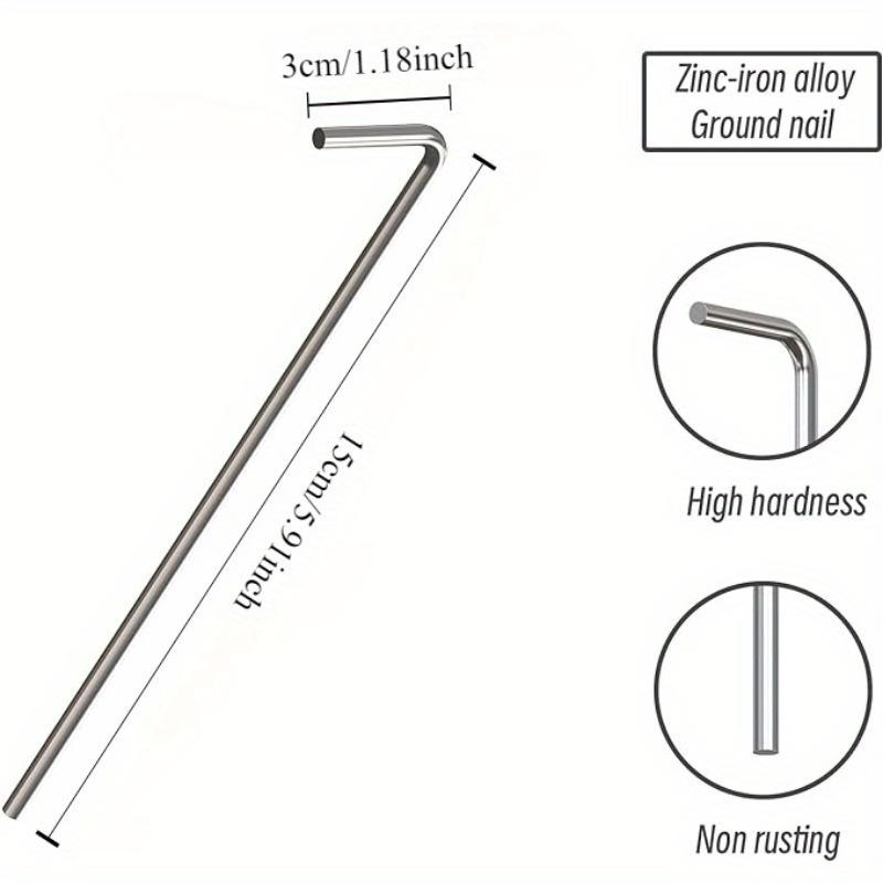 29pcs Heavy-Duty Stainless Steel Tent Stakes with Bent Hooks