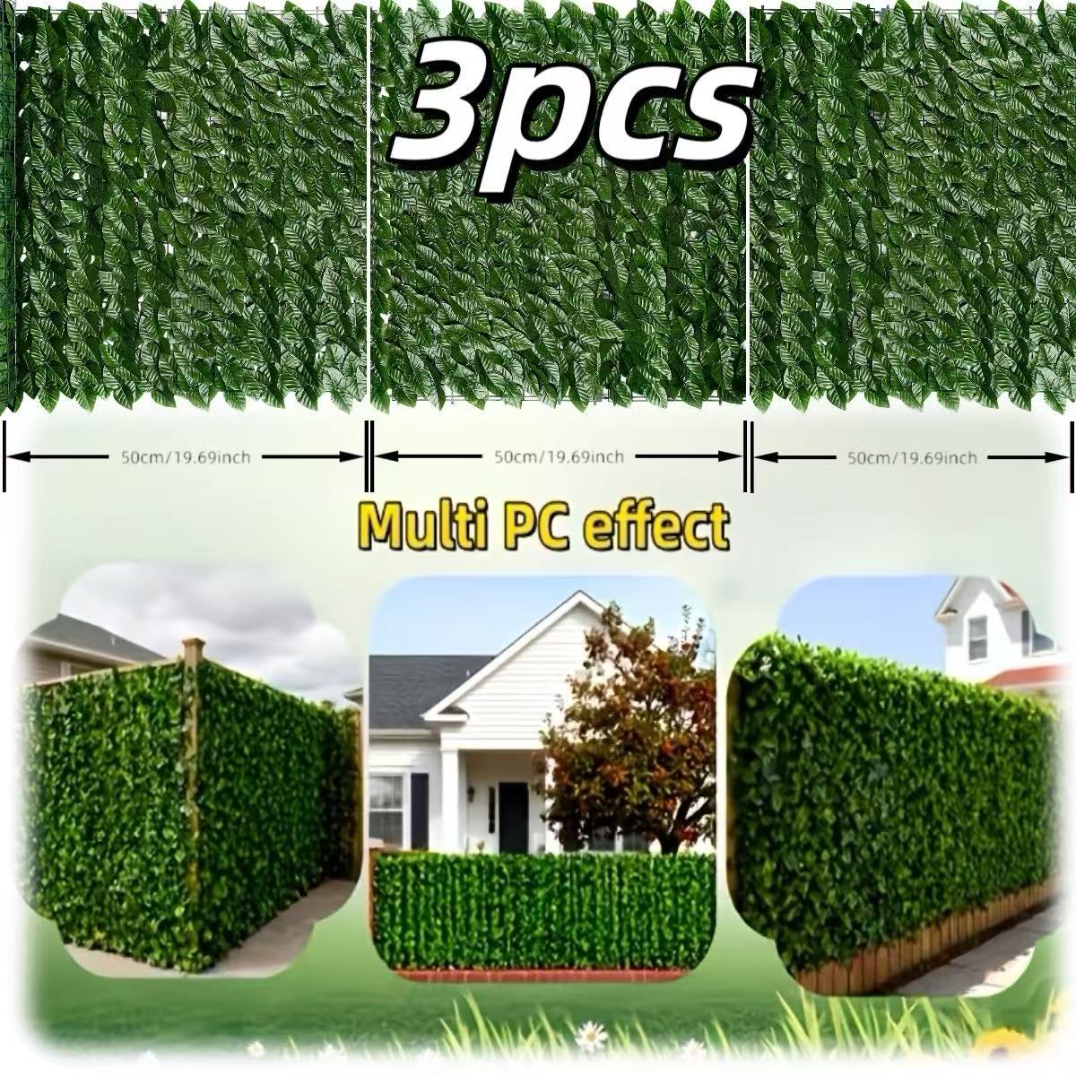 3er-pack efeu hohe sichtschutzpaneele - realistischer outdoor-blaueffekt,  einfache installation von paneelen und basis, wetterbestndige gartenwand,  fr zuhause, hochzeit, garten, innenhof, veranda, dachdekoration | Rabatte  Fr Alle | Temu