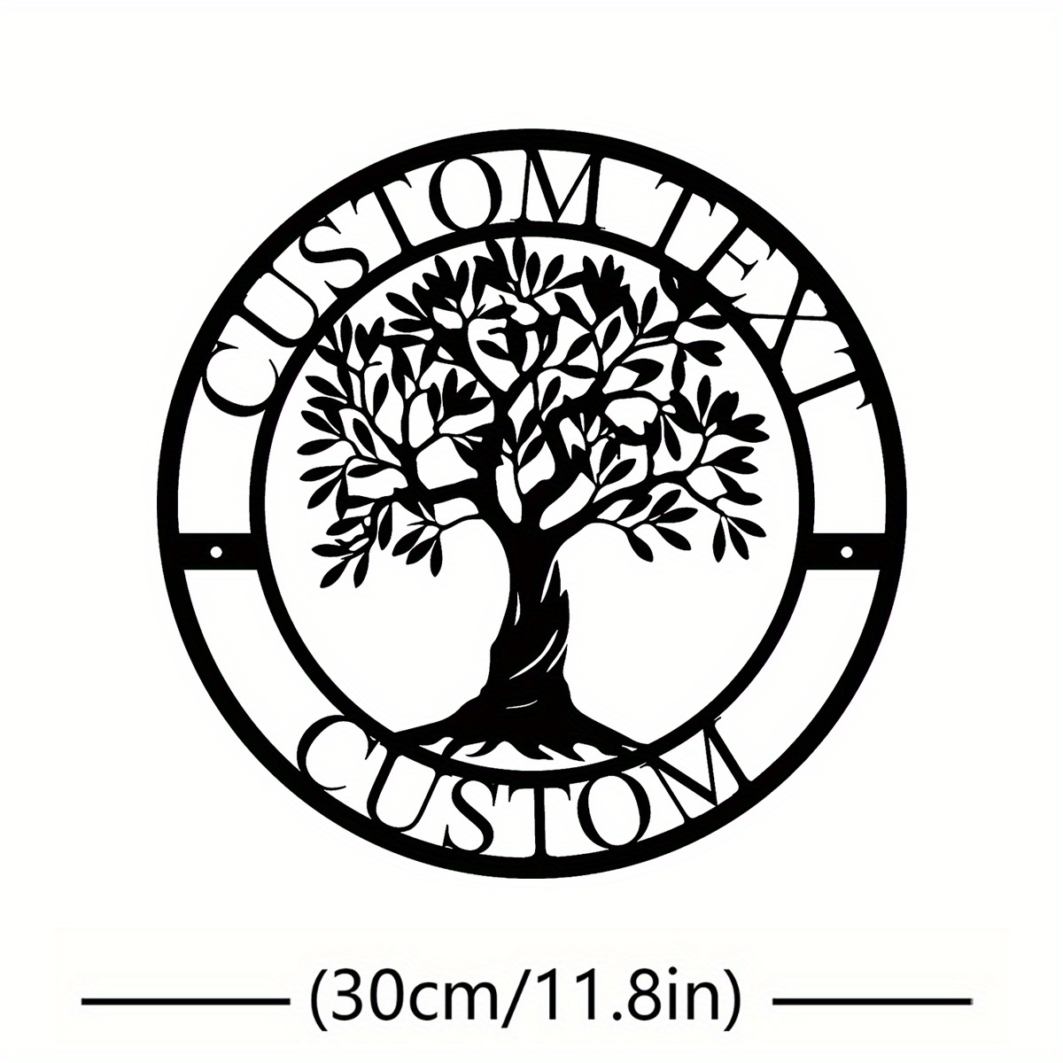 TEMU 1 Custom Large Tree Iron Art Name Sign - Personalized Home, Birthday, Or Christmas Gift - , Irregular Shape - Ideal For Outdoor Wall Decor, Home
