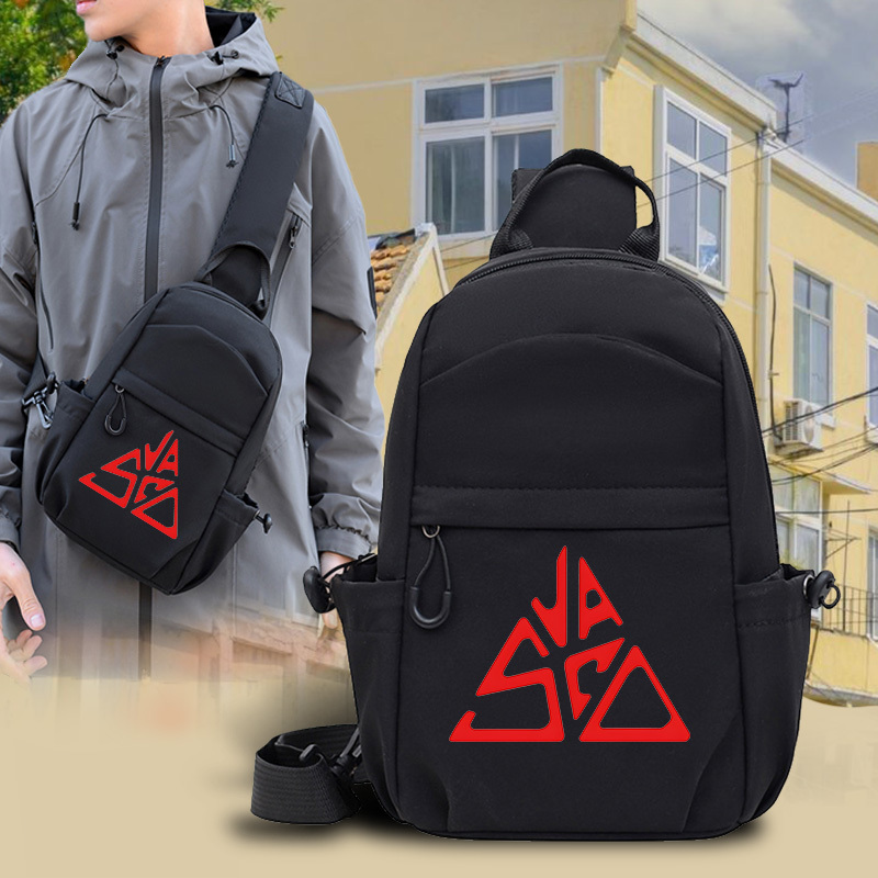 TEMU 1pc Printed 's Large Capacity Chest Bag - Officially , Adjustable Crossbody Shoulder Strap, Multi-compartment Zipper Pocket, Casual Travel &