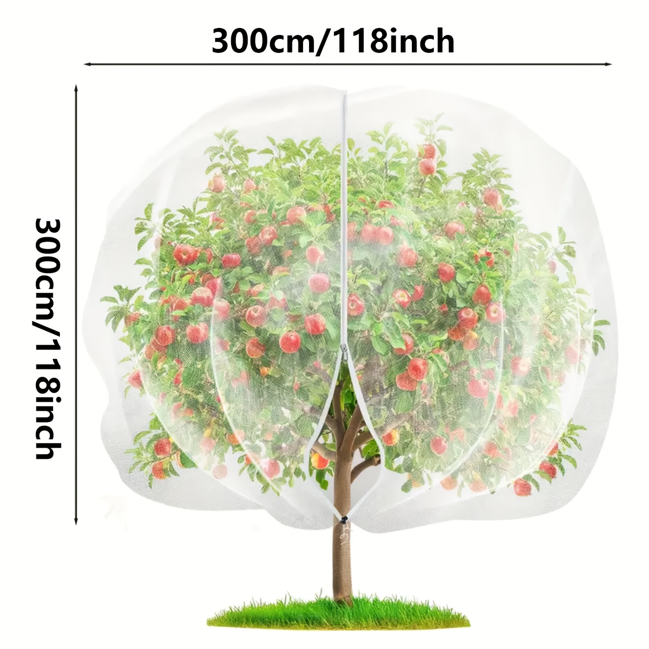 TEMU ガーデンプラントネット | ドロー付き果樹保護ネットバッグ、トマト植物保護ネットカバー、植物の果実や柑橘類の花を虫や鳥の被害から守る単層プラスチッ