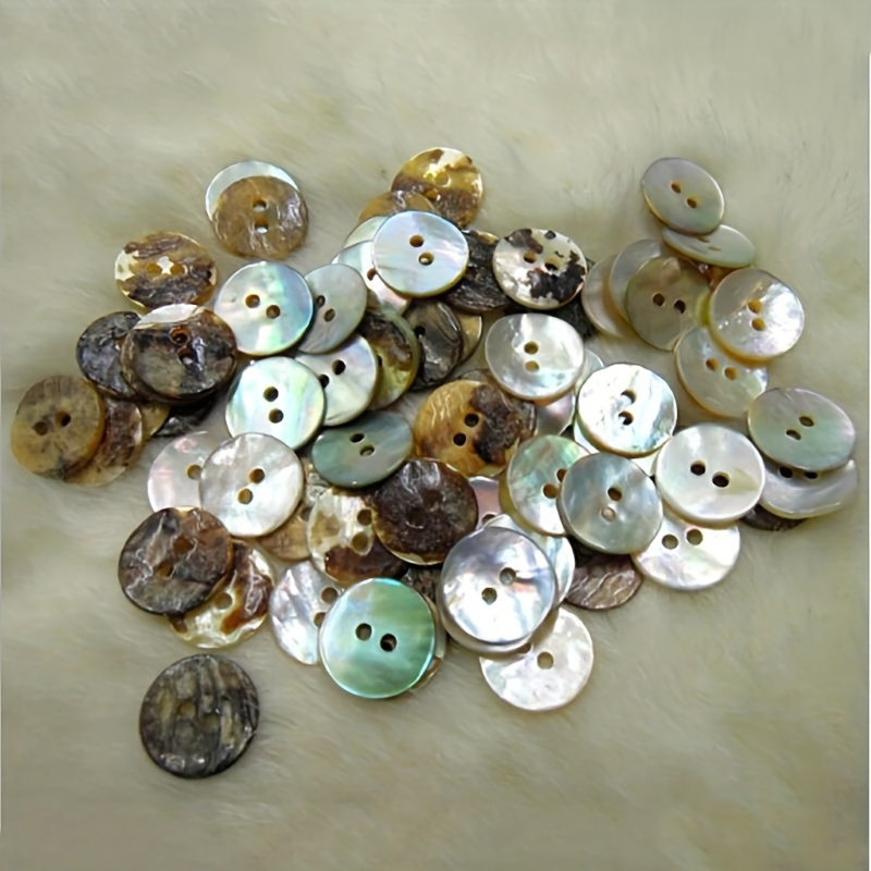 

100pcs 10mm Natural Shell Buttons With Dual Holes For Sewing And Crafts