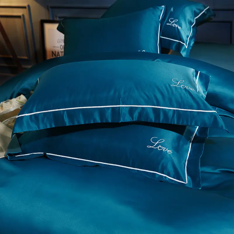 1 pair luxury embroidery pillow cases washed love super soft couple pillowcase bedroom pillow covers 48 74cm Product details 0