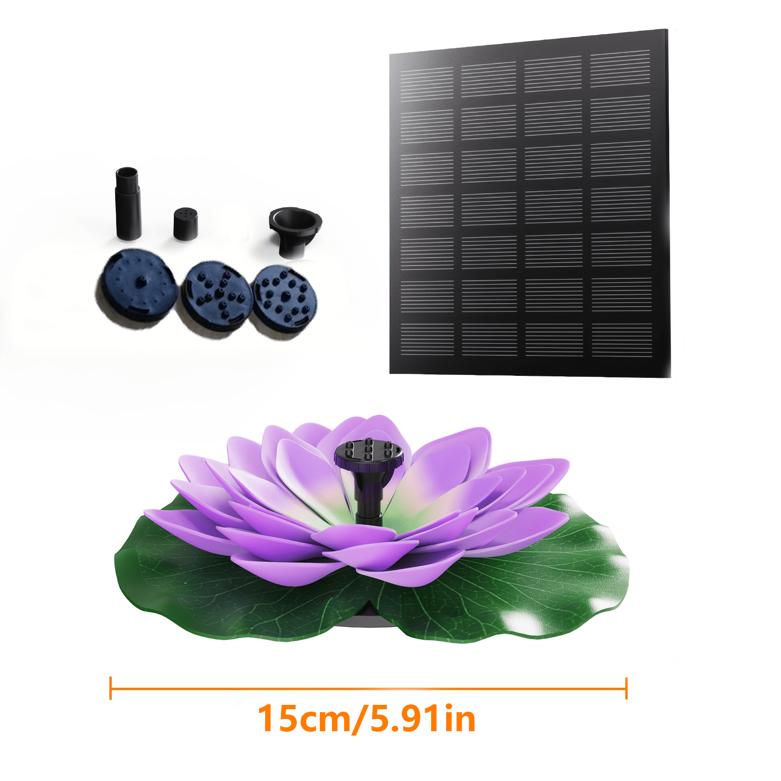 TEMU Lotus-shaped Floating Solar Fountain, Solar-powered Ip68 Waterproof Outdoor Water Pump, For Garden Patio Pond Fish Tank Aquarium Bird Bath,