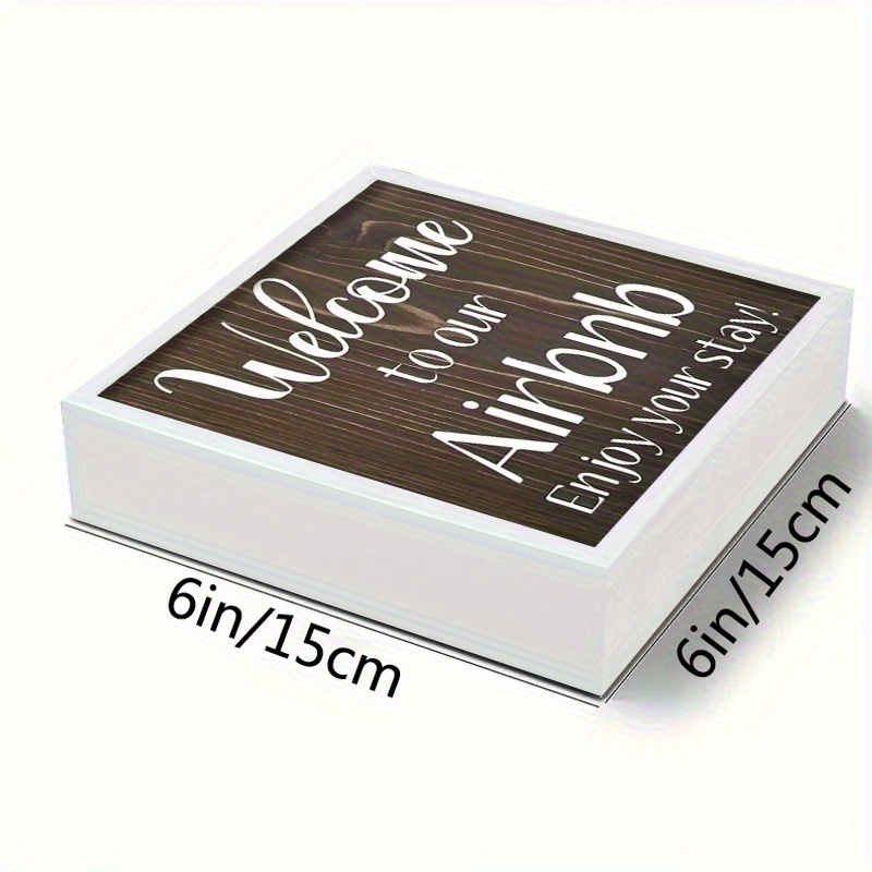 TEMU 1pc Welcome To Our Wooden - 6x6 Inch Frame, Home, Office, And Public Space Decor, Suitable For Holiday Gifts Like Halloween, Christmas, Easter,