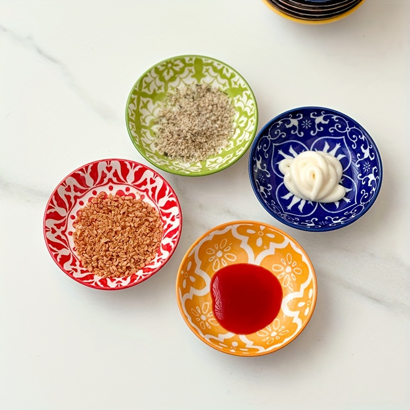 6 10pcs ceramic seasoning plate bohemia plate sauce dish household soy sauce vinegar spices plate for home kitchen restaurant     hot pot picnics camping barbecuw cold dish kitchen tableware dinnerware accessories Product details 10