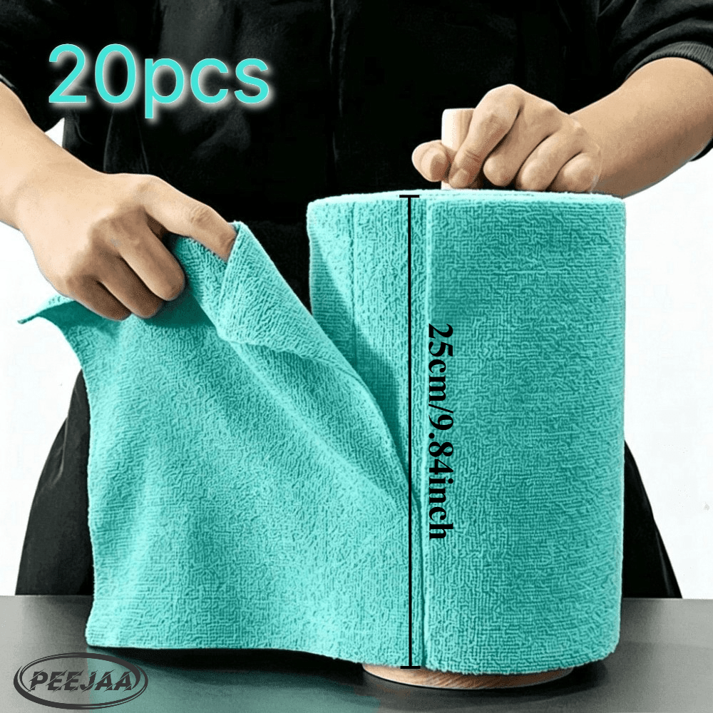TEMU 20pcs Peejaa Dish Cloths, 25x25cm Tear-off Fiber Towels, Kitchen Towels, Tea Towels Convenient And , Reusable, Washable, No , Super Absorbent