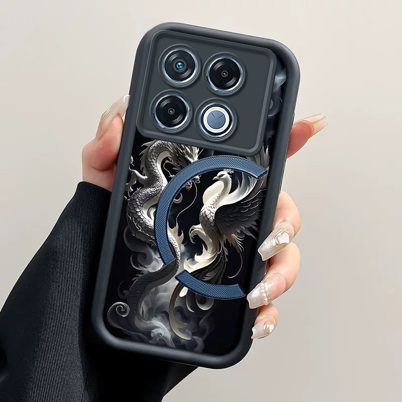 TEMU Dragon And Phoenix Phone Case For Infinix Gt 20 Pro 5g Anti-slip Casing Shockproof Protective Shell Soft Back Cover