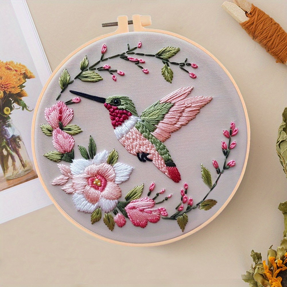 

1pc Embroidery Kit For Beginners - And , Diy Needlework Art, Set For