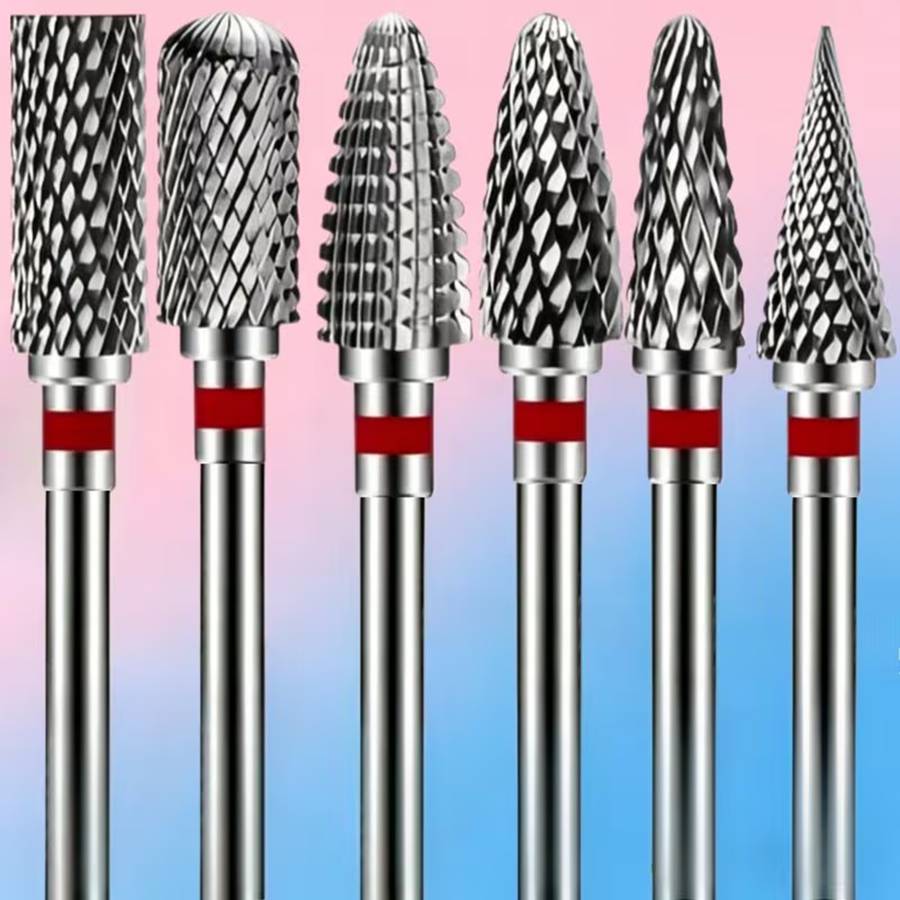 TEMU Lot de 6 fraises professionnelles pour perceuse à ongles, accessoire de perceuse électrique pour manucure, pour de vernis à ongles en gel, outil