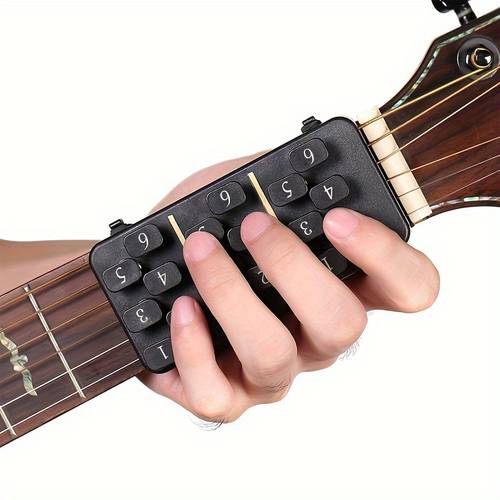 easy guitar chord trainer for beginners black abs practice assistant with 18 buttons finger placement guide for adults folk guitar 40 41 inch