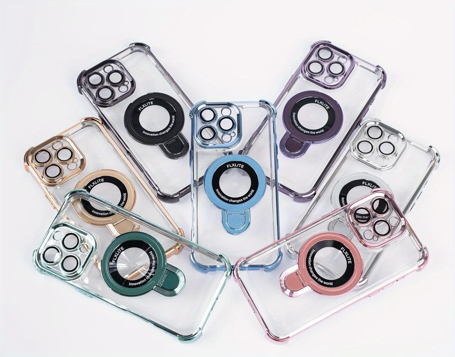 [Wireless Charging Phone Cover] Magnetic Wireless Charging Kickstand Phone Cover Designed for Iphone Models 13, 14, 15, And 16 Pro Max Plus, Featuring a Lens Protector, And a Shockproof, Soft, Transparent Design That Is Resistant to Scratches