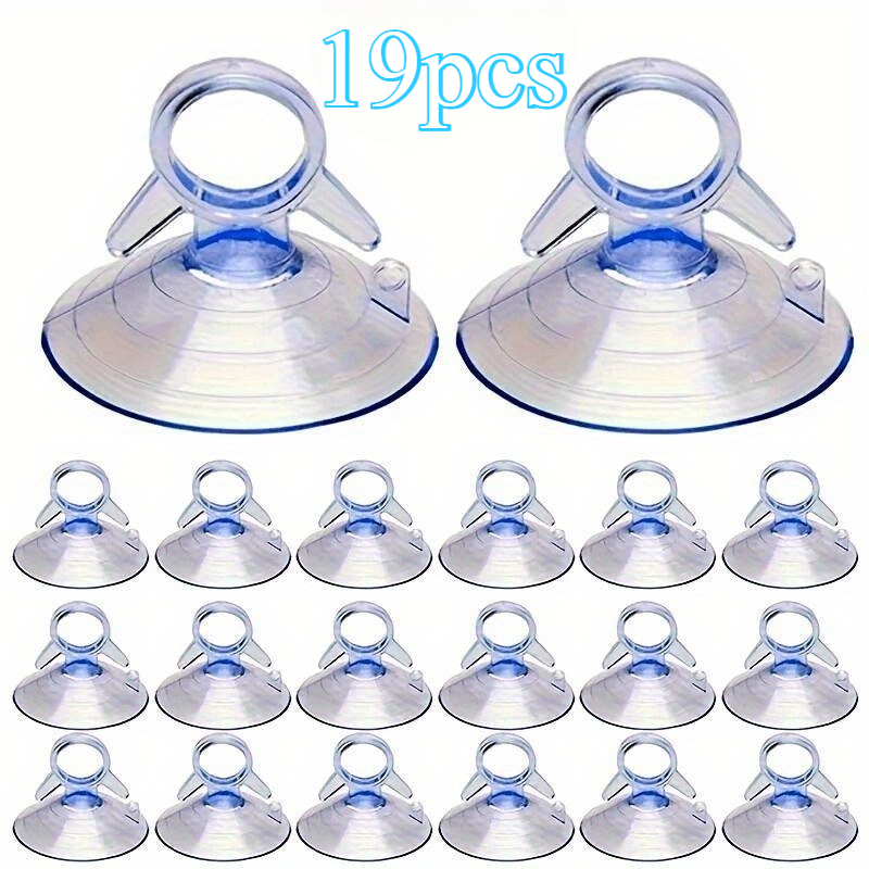 TEMU 19pcs Suction Cup Mounts With Hooks | Scratch-resistant Mounting Brackets For Bathrooms, Kitchens, Vehicles, Workplaces, And Windows - For