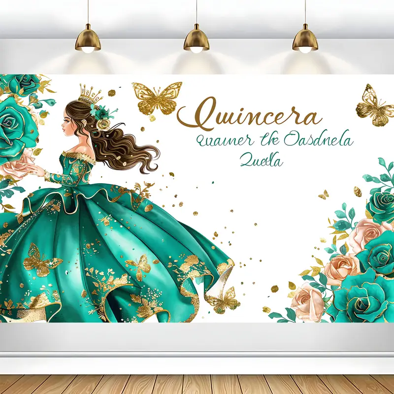 princess dress banner Princess Backdrop Banner Party Supplies Girls Birthday Decoration Background