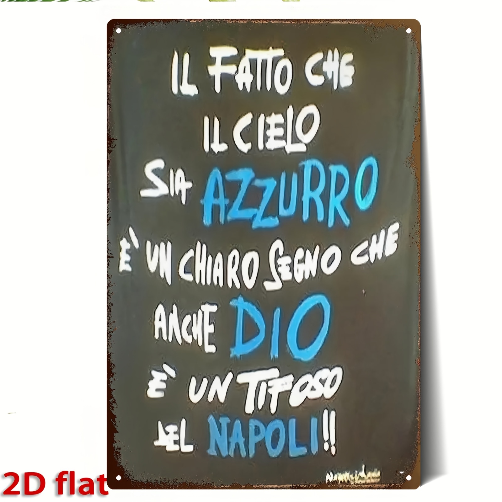 TEMU Targa Vintage 2D Piatta, 1 Pezzo a Tema Napoli Italia - Testo/ & Data, Insegna Italiana, Piastra in Ferro Adatta per Decorazione /Esterna - Per