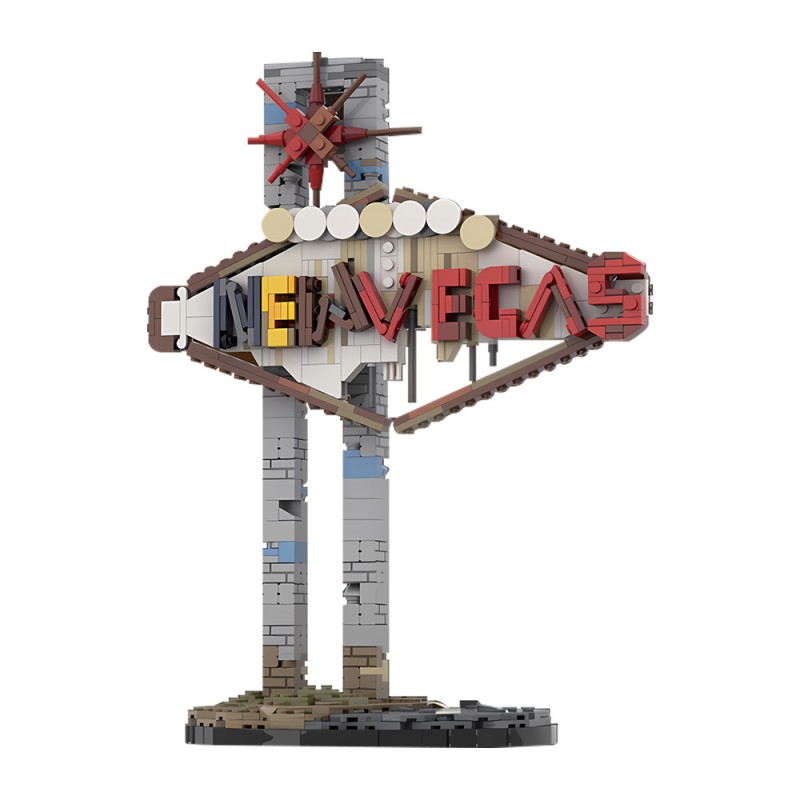 653pcs Sign Building Set - Post-apocalyptic Signage - Desert Neon Welcome Display - Collectible Decor - Game Gift