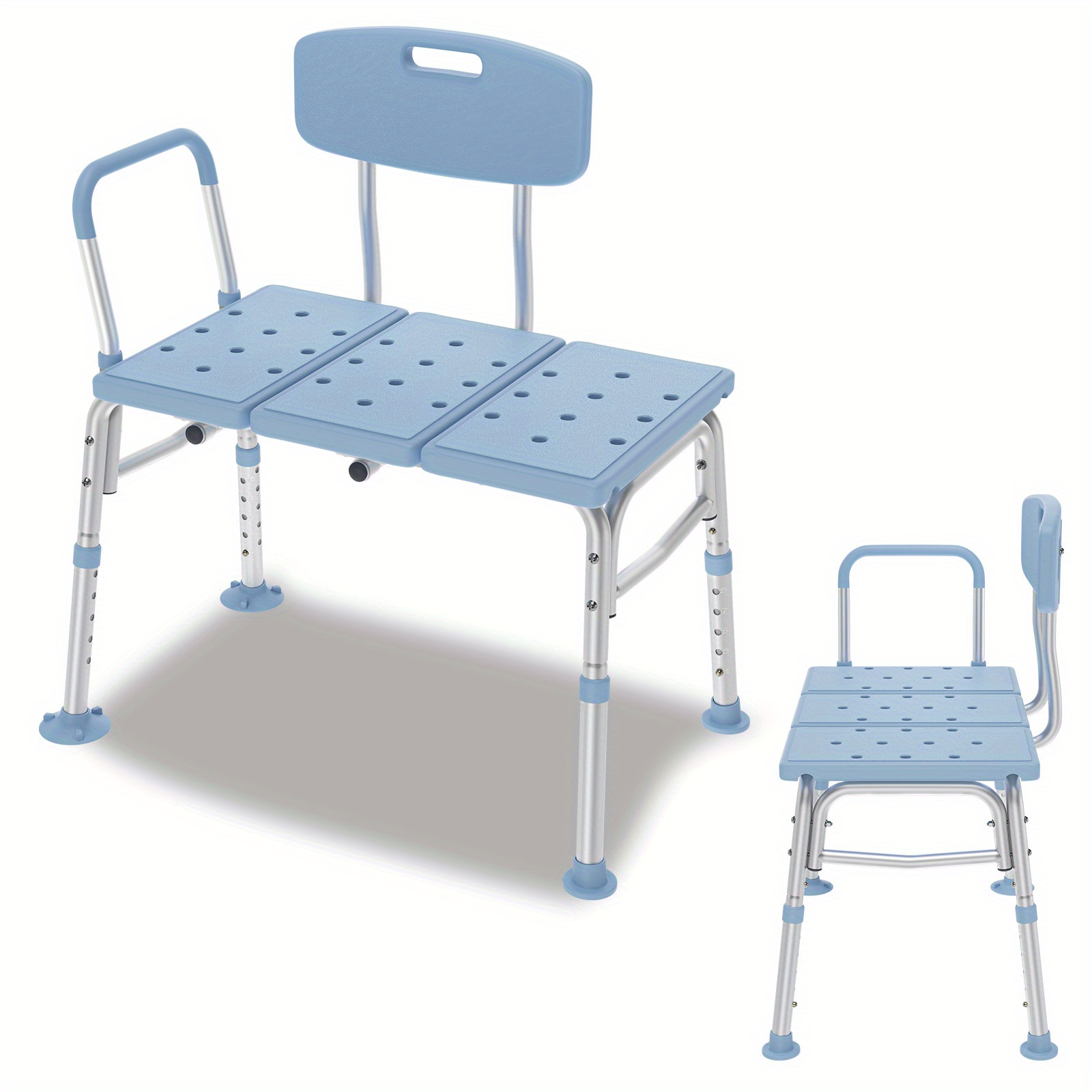 Bath Seat Shower Stool Seniors Shower Chair For Bathtub, Bathroom Stool Shower Aid Height Adjustable Bath Transfer Bench With Backrest And Armrests Bath Chair For Adults