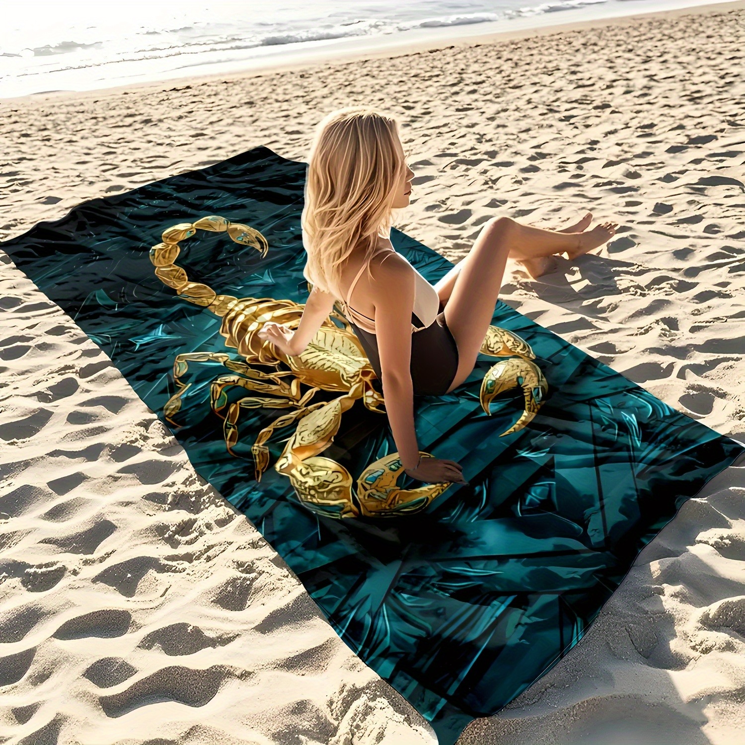 Golden Scorpion Beach Towel Large Quick-drying Comfortable Towel_voghion.com