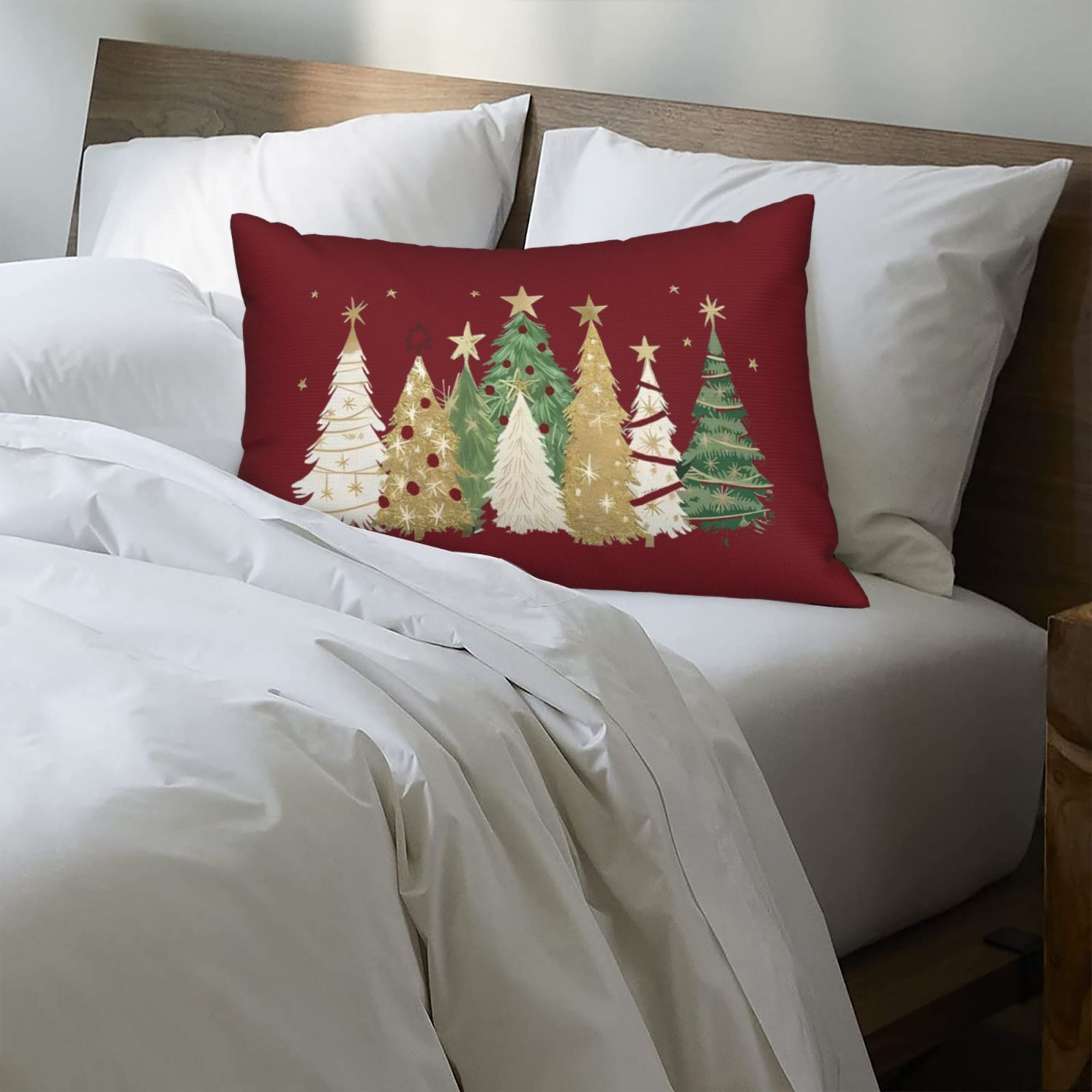 christmas decorative pillow cover christmas tree sofa cushion cover suitable for living room and bedroom christmas decorations christmas gifts christmas ornaments 50 30cm pillow core not included 2pcs 1pc details 9