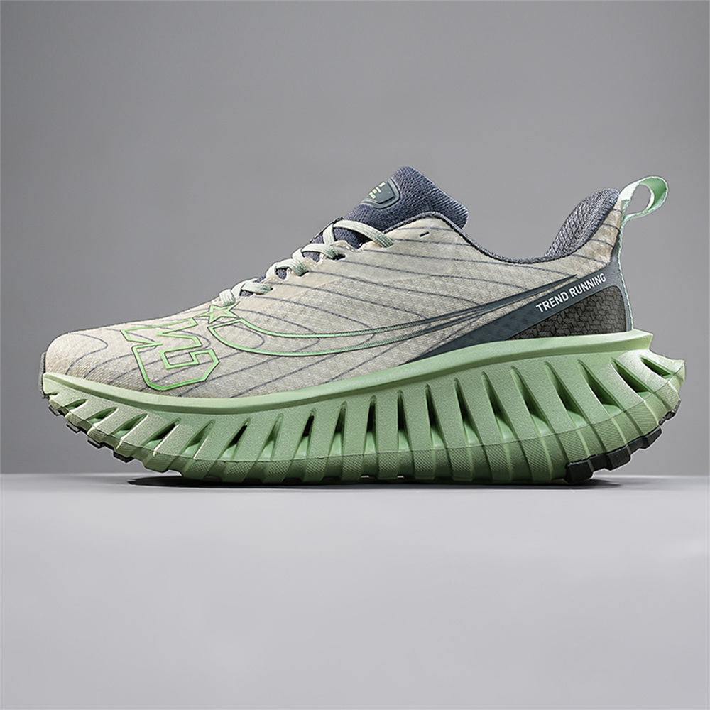 Carbon Plate Technology - Men's Road Running Shoes, Thick-Soled Casual Sneakers for Men, Comfortable and Breathable Fabric Upper, Cushioning and Shock-Absorbing MD Midsole, Slip-Resistant and Wear-Resistant Rubber Outsole, Low-Top Lace-Up Closure