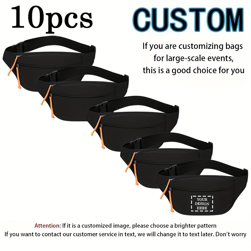 TEMU Customizable Bags For In Quantities Of 1, 3, 5, Or 10 - Featuring Adjustable Shoulder Straps, A Lightweight Foldable Design, Zippered Pockets,
