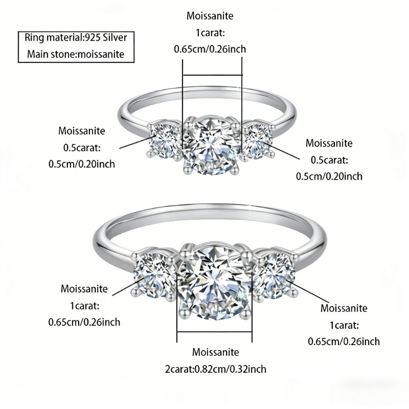 Couples' 2-Carat Moissanite Stackable Wedding Ring Set