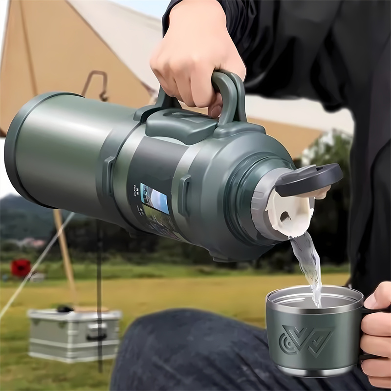 TEMU 2. 5l Insulated Stainless Steel Vacuum With Tea Filter & Infuser - Leak- Proof, Portable For Camping, Hiking & Travel - Food- Safe, Ideal Gift