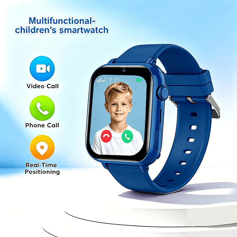 Kids Smartwatch, 4G Smartwatch met Telefoongesprek & GPS, Wifi Video Bellen Voice Messenger, SOS Alarm, Dagelijkse Activiteit Tracker, Wekker, School Lock Mode, Interactieve Games, Kerstcadeau voor Meisjes Jongens