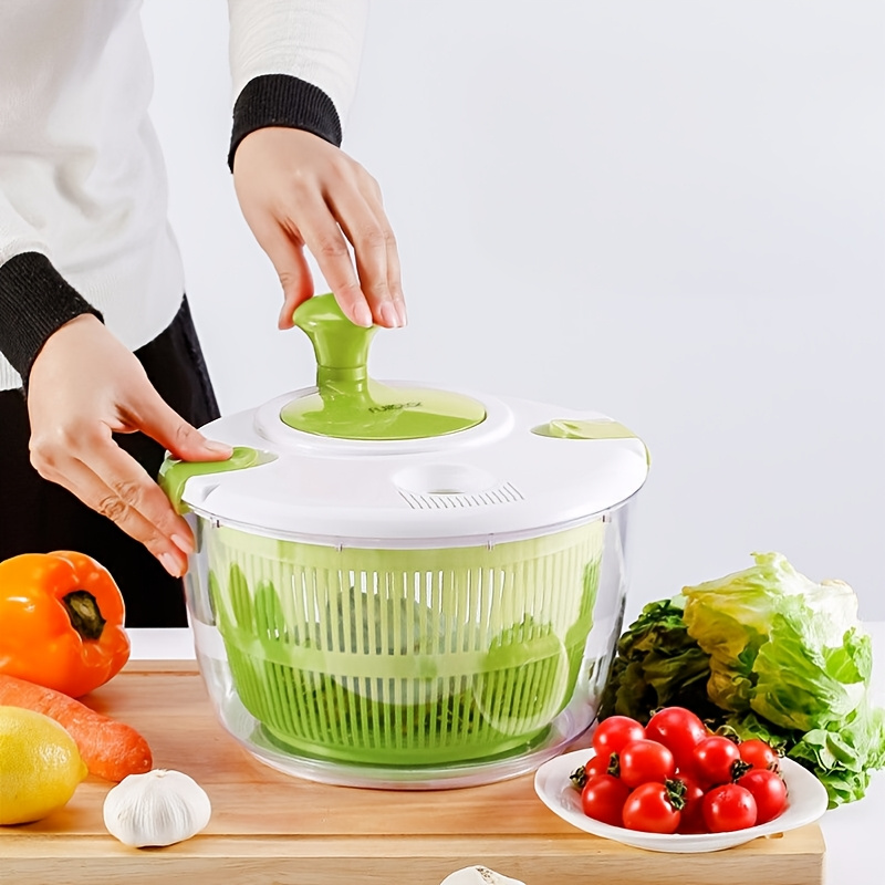 

1pc, Multi-functional Plastic Salad Spinner And Vegetable Dryer, Manual Colander Basket Drainer, No Electricity Needed, Time-saving Kitchen Tool For Prep