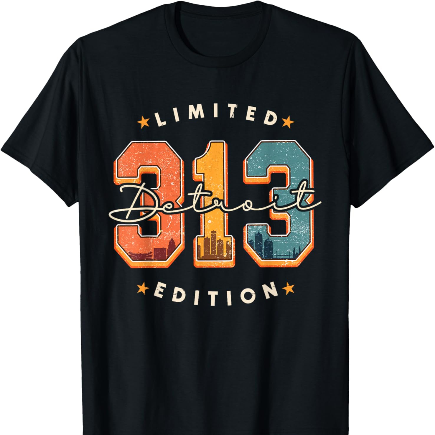 

313 Detroit Area Code Retro Vintage For T-shirt