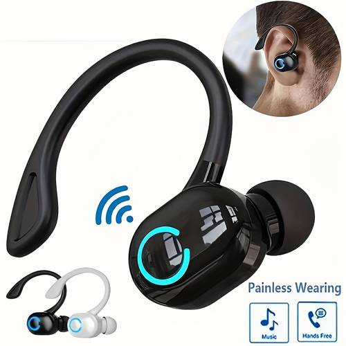 1 de auriculares con clip para un solo oído, auriculares inalámbricos deportivos, ideales para escuchar / de negocios, con /ios