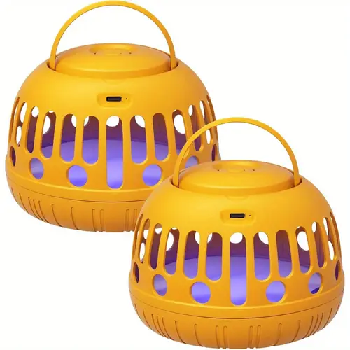 2 pack flea traps for inside your home portable rechargeable fruit fly traps for indoors outdoor with fly catcher safe to pets kids insect traps killer bug catcher