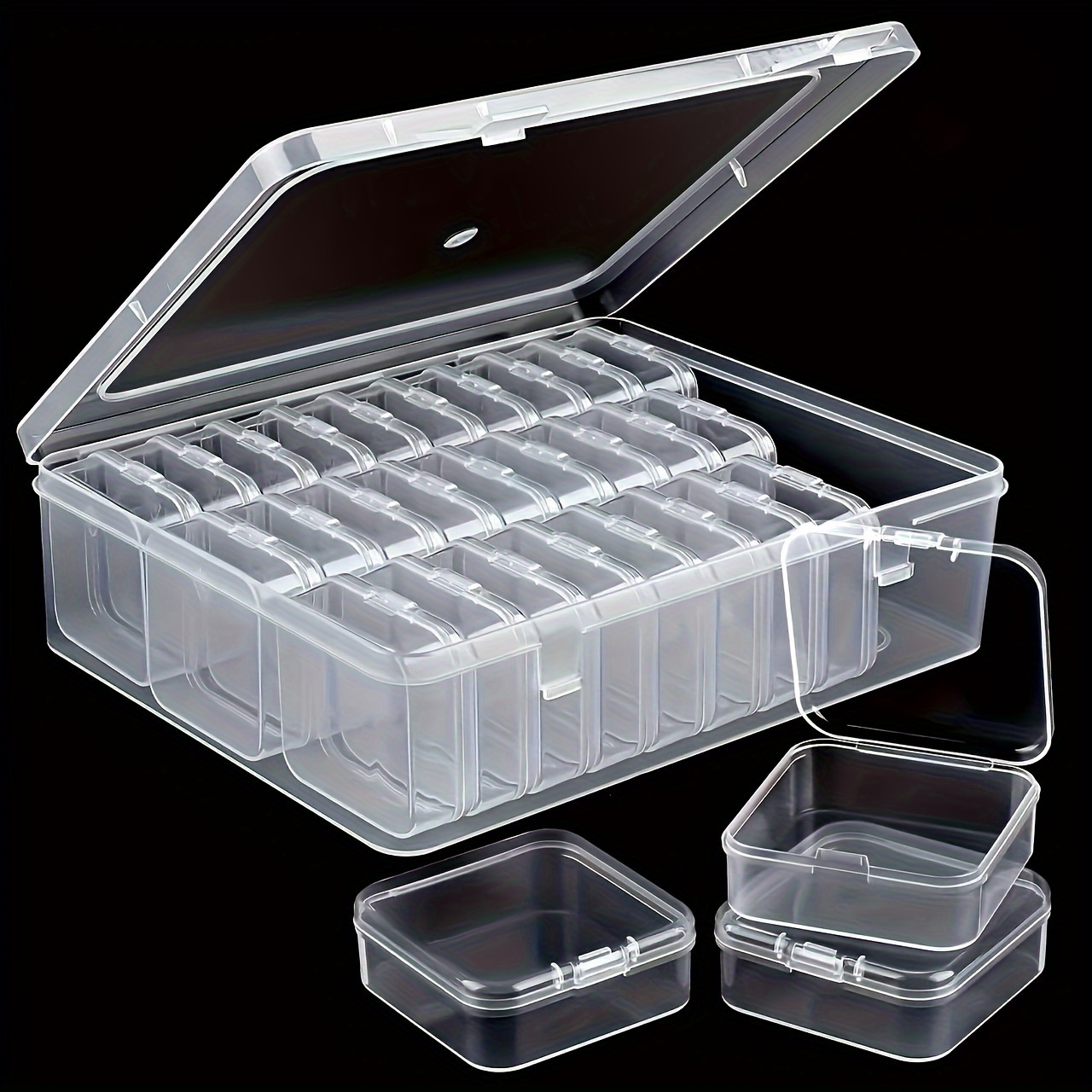 adjustable transparent plastic storage box small container durable multi functional   rectangle shape lockable with   closure made of plastic for beads jewelry handicrafts jewelry boxes Product details 0