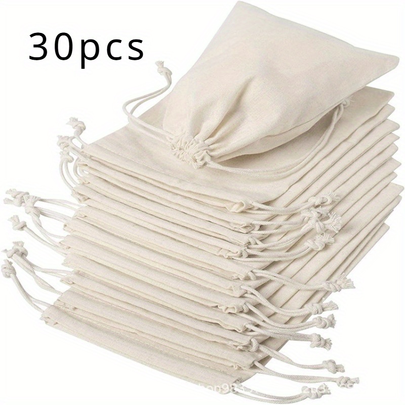 TEMU Gift For Her/him, 30pcs Pack Of Drawstring Burlap Bundling Pockets, Travel Storage Backpack Bag, Gift, Burlap Bag