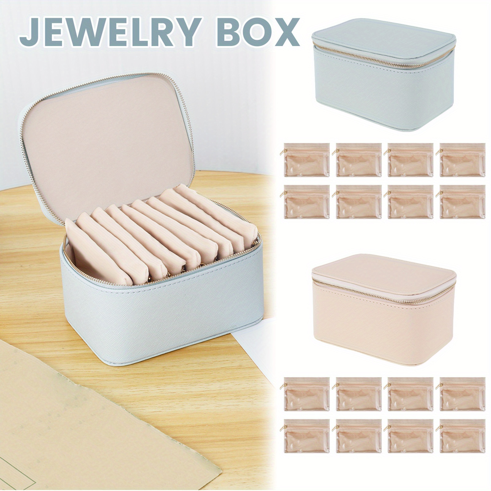 

Jewelry Box Organizer Portable Jewelry Case Box With 8 Jewelry Bags Pu Leather Travel Jewelry Box Jewelry Storage Box Jewelry Holder Box For Jewelry Ring Necklace