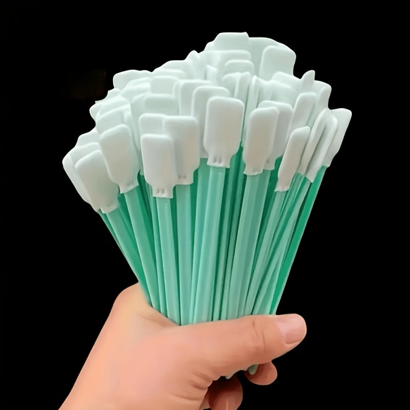 TEMU 34pcs Precision Cleaning Brushes, Dust-free Cleaning Rods, Single-sided Double-layer Cloth Sticks, Suitable For Printers, Cameras, Crafting, And