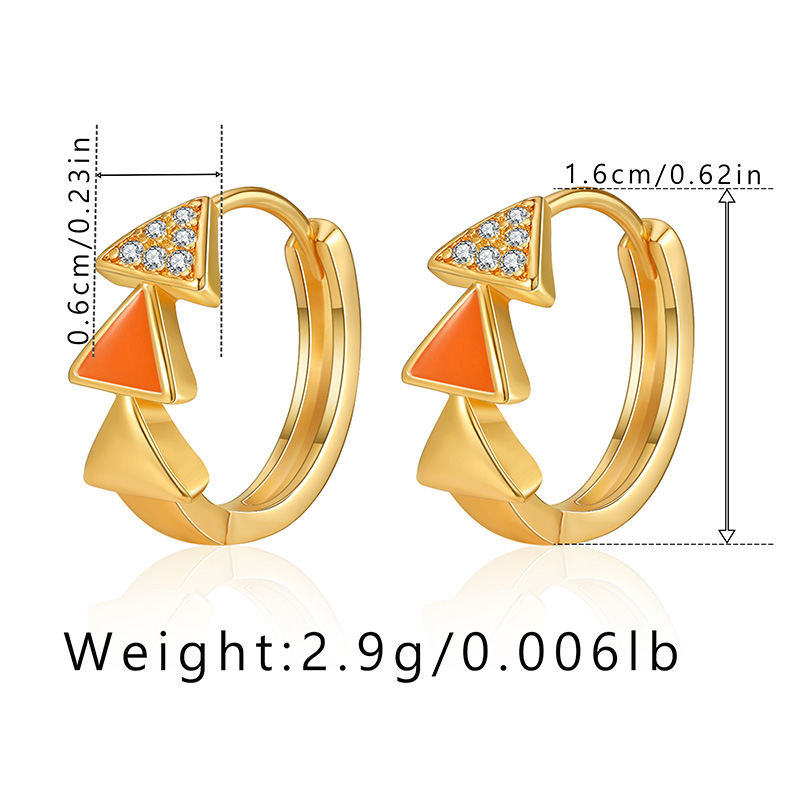 2pcs Triangle Hoop Earrings Set, Minimalist Style