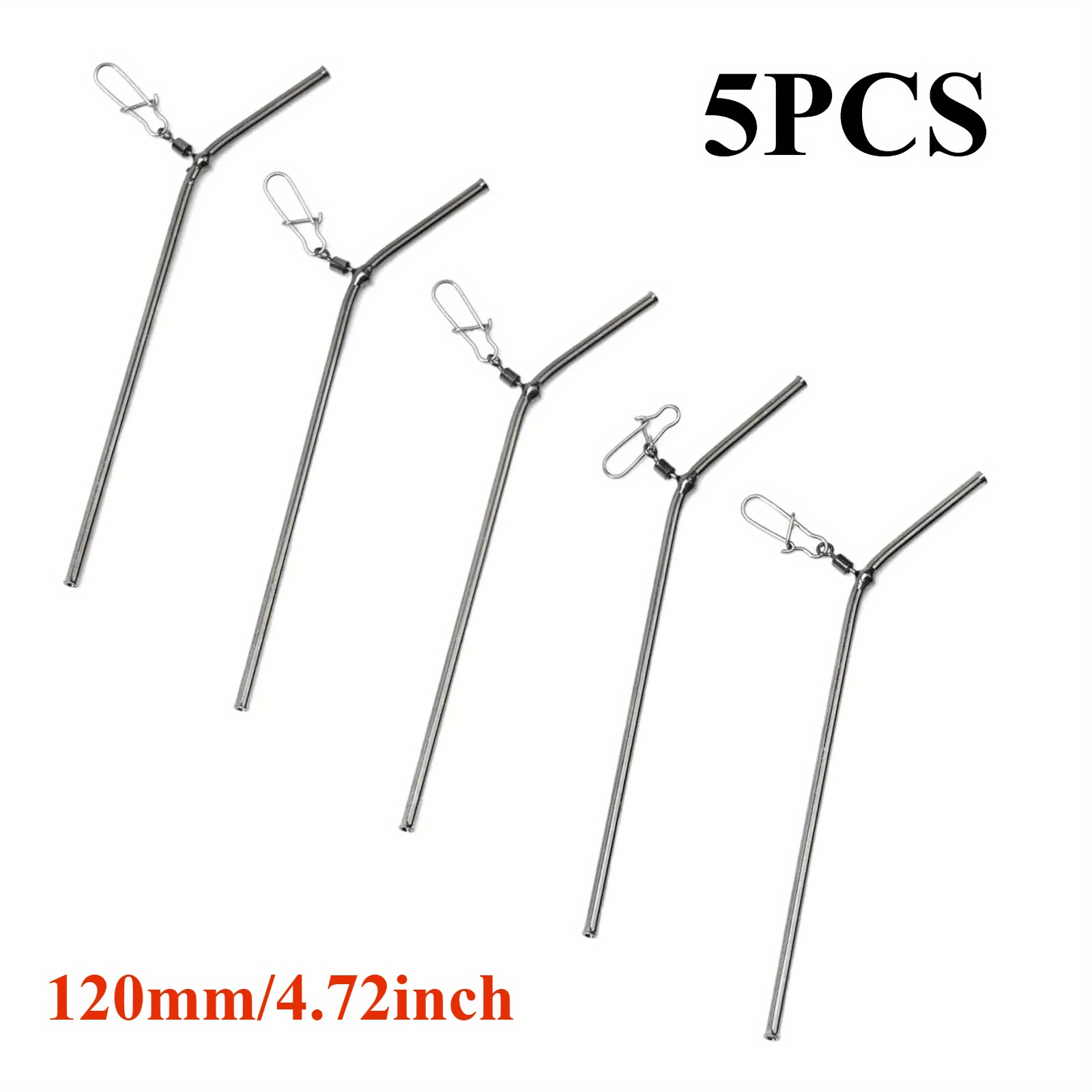 5pcs Small Style Stainless Steel Tube 5/7/9/12cm Fishing Balance Connector Double Ends Fishing Tackle Anti Sea Fishing Additions