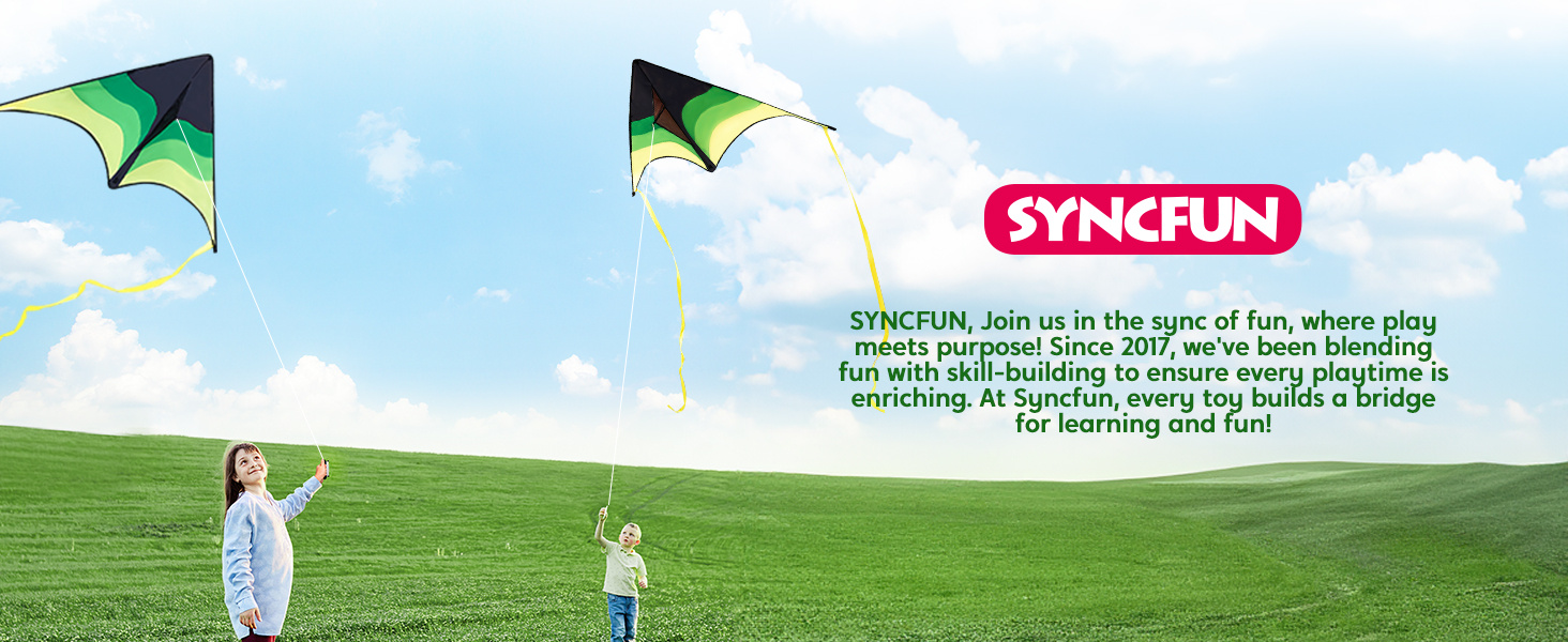 SYNCFUN Large Delta Kite Gradient-Easy to Fly for Youngsters and Adults, Beach Kite with 328ft String for Outdoor Games and Activities