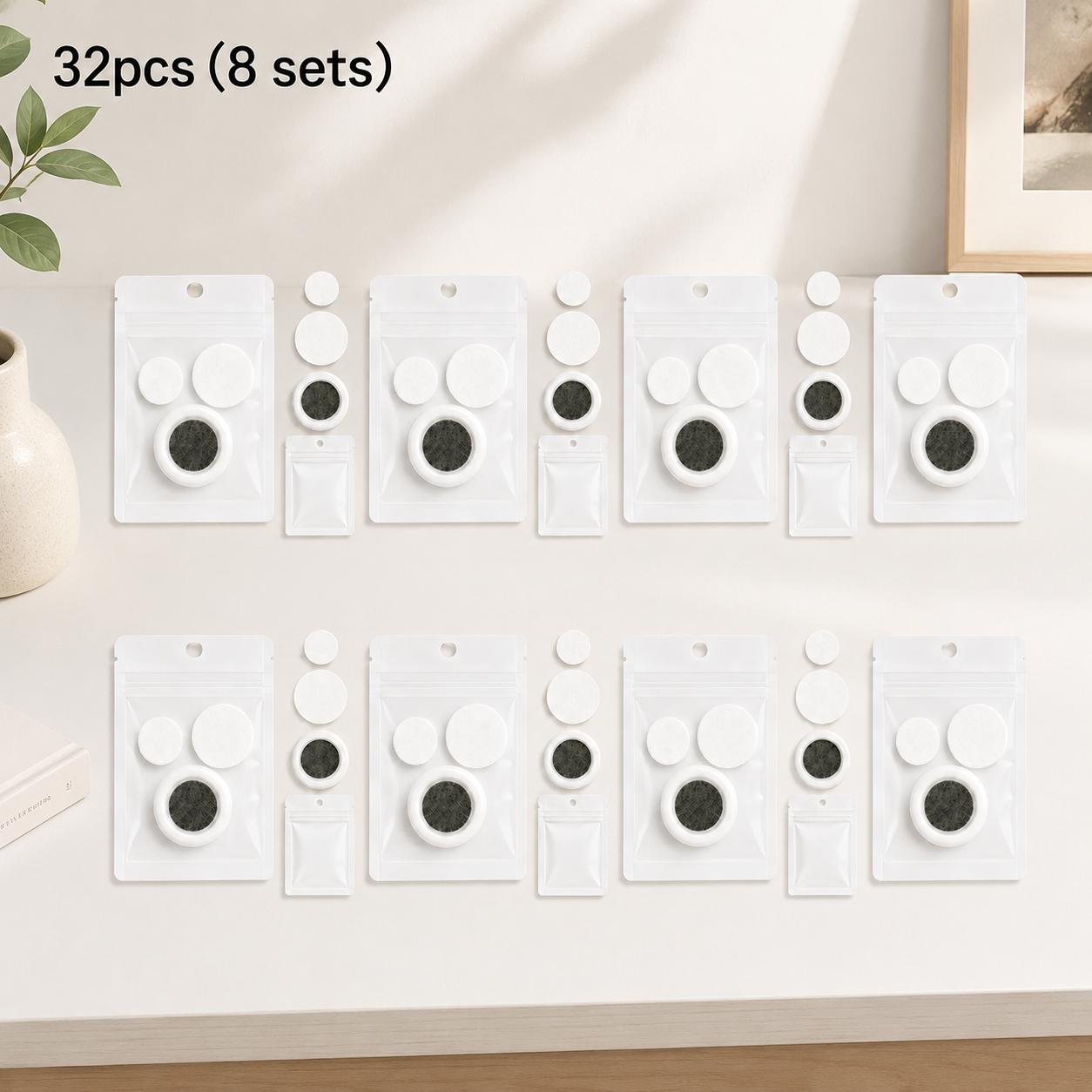 TEMU 32pcs 8-set Magnetic Remote Control Holder, No-drill Adhesive Wall Mount, Suitable For Remote Controls, Thermostats, And Switches, Magnetic Hook