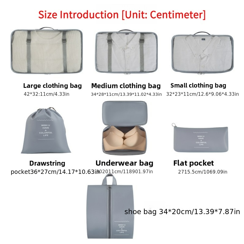10pcs Travel Packaging Cube Set for Lightweight Storage