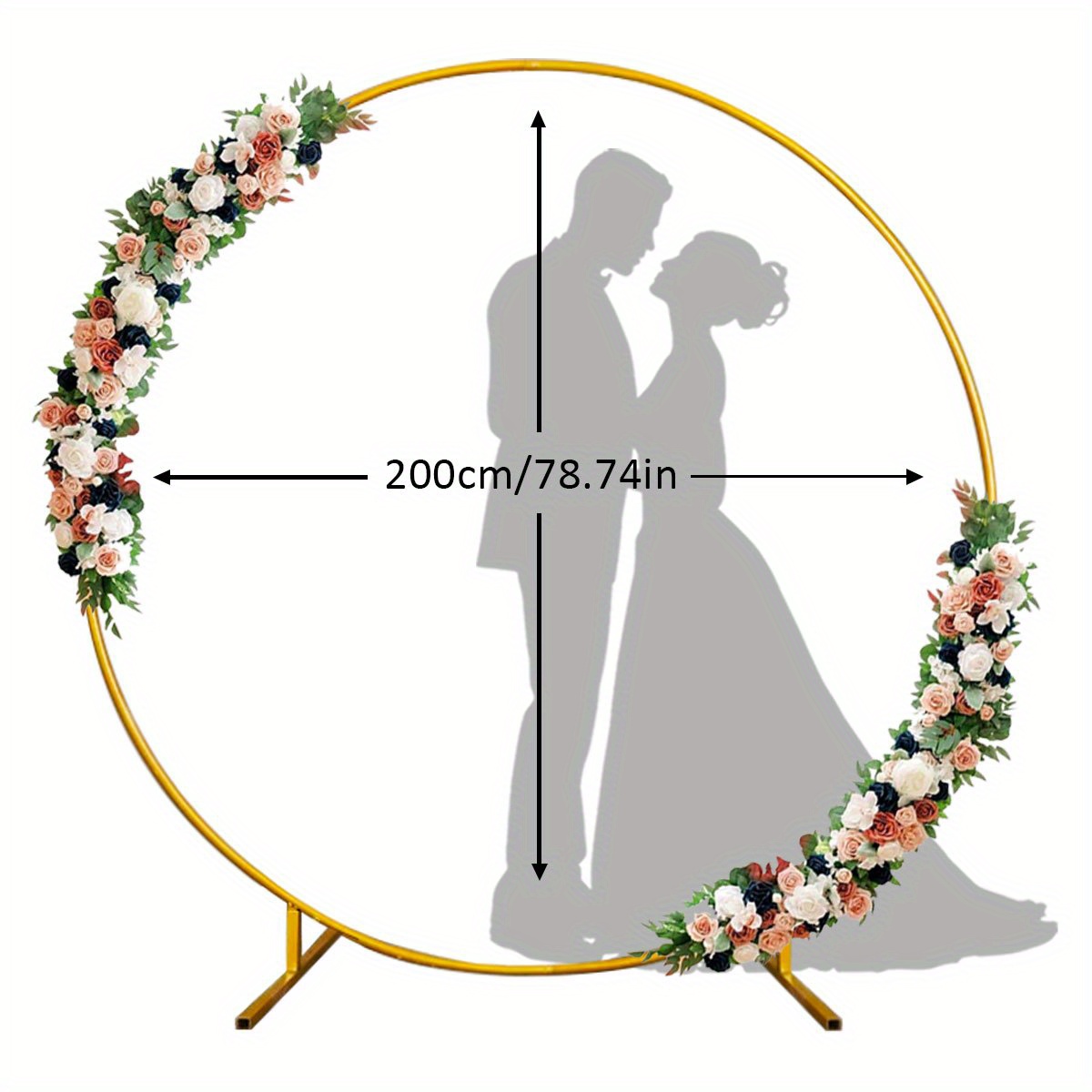 E-shop 1 Set, Runde goldene Rückenlehnenhalterung - Metall Ballonbogen Set geeignet für Geburtstag, Hochzeit, Brautparty, Abschlussfeier, Jahrestag,