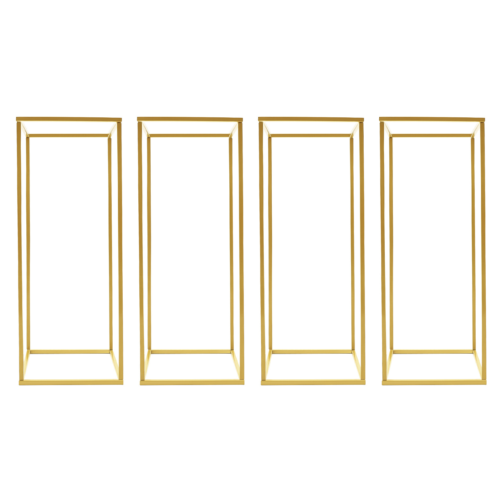 TEMU OUKANING 4pcs Support de Fleurs Doré pour , Support de Fleurs Carré pour Centres de Table ou de Sol Mesurant 9.44 .62 Pouces, Colonne de Vase en