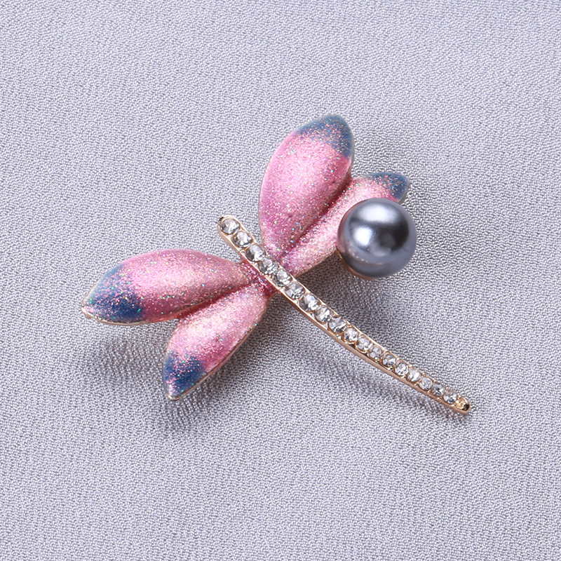 1pc elegant enamel dragonfly brooch pin with   pearl glittering animal shaped fashion accessory for women and men novelty simulation modeling badge details 6